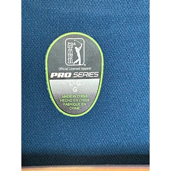 PGA Tour Pro Series Blue Golf Shirt with Diamond Design Sz L - Picture 4 of 8